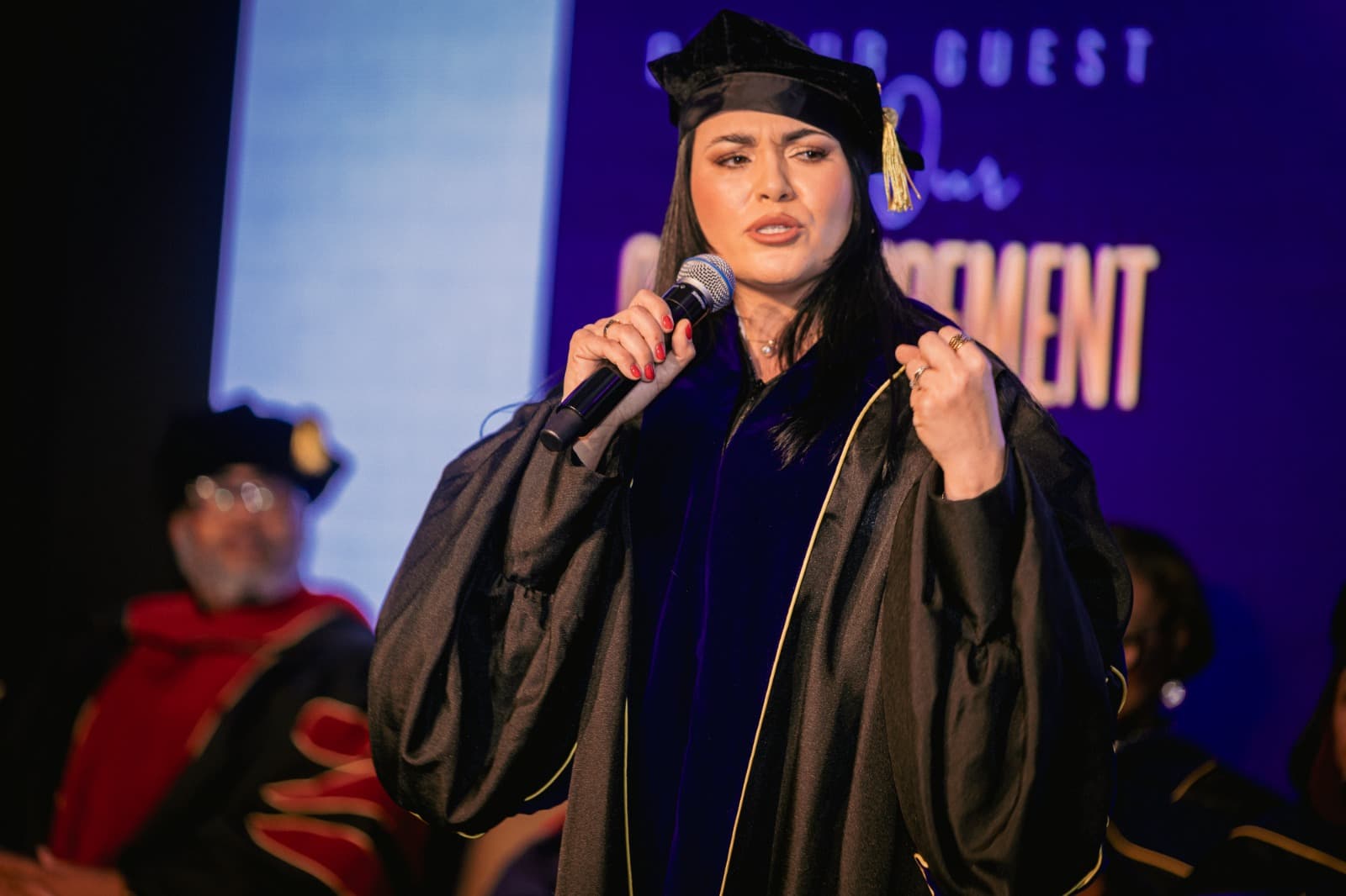 Dr. Gissele Donovan at her PhD doctoral ceremony